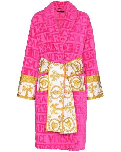 versace pink bath robe|versace hot pink robe.